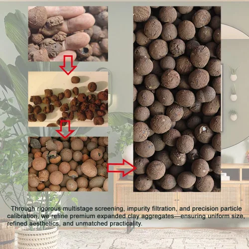 Miniatura 6 de Piedrecillas de arcilla orgánicas naturales, 2 libras 8mm-18mm, bolas de Leca expandidas para el suelo de jardín de plantas, medio de cultivo