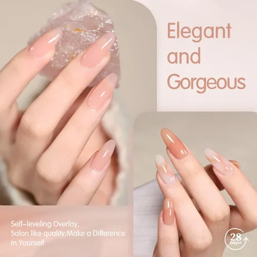 Miniatura 4 de SHOYUM Jelly Nude Juego de Esmalte de Uñas en Gel 6 Colores Neutros Transparentes Rosa Claro Púrpura Kit de Esmalte en Gel Translúcido Removible DIY