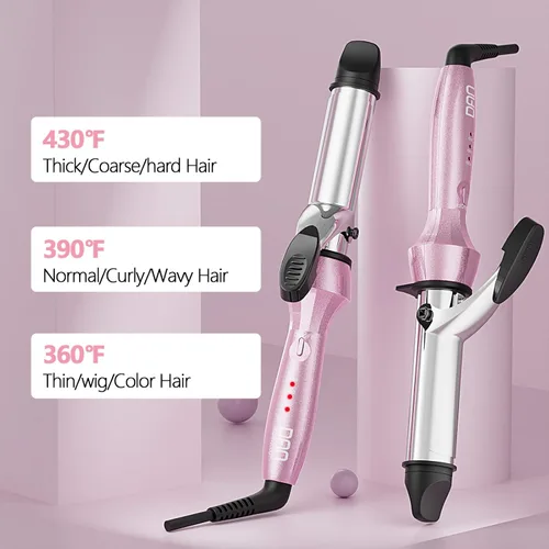 Miniatura 5 de Dan Technology Rizador de doble voltaje con barril de 1 pulgada, temperatura ajustable, apagado automático de 60 minutos para cabello largo y corto
