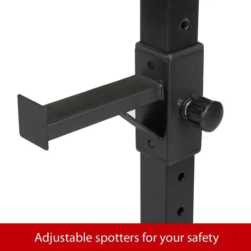 Miniatura 5 de Topeakmart 45-70.5 pulgadas ajustable para sentadillas Estación de inmersión Soporte de barra Soporte de inmersión Banco de fitness Equipo de prensa