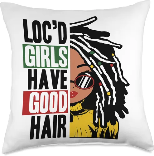 Miniatura 4 de Locs Afro Dreadlocks Love Beauty Hair Loc'd Good Hair Black American African Girl Throw Pillow, 16x16, Multicolor
