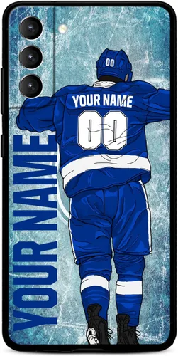 Miniatura 21 de Funda personalizada de hockey sobre hielo con nombre y número para Samsung Galaxy S22 S23 S21+ S20 Ultre S21 FE S10 S8 S9 Plus, silicona líquida