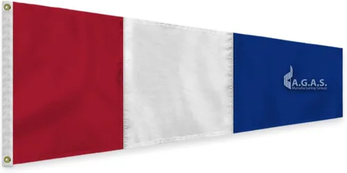 Miniatura 3 de Código de señales AGAS No 3 banderines – 2 pies x 4.5 pies – 200 nailon impreso – bordes cosidos cuádruples – Ojales de latón macizo – Bandera