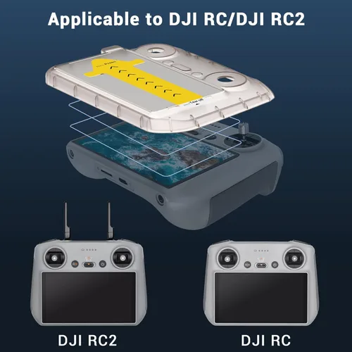 Miniatura 4 de CYNOVA Protector de Pantalla DJI RC2 con Kit de Alineación Automática, Protector de Pantalla de Vidrio Templado HD para Controlador DJI RC, Película