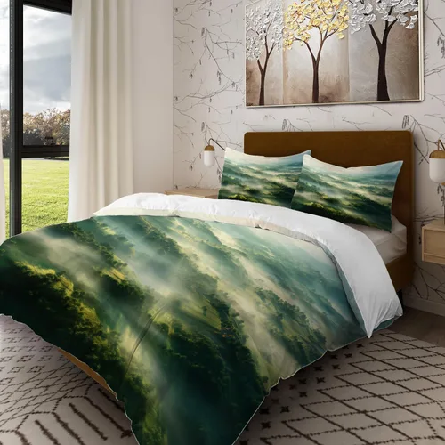 Miniatura 13 de Batmerry Compass Rose Twin Size 3 Pieces Bedding Duvet Cover Sets, Soft Fluffy Floral Themed Design 100% Cotton Printed Duvet Cover for All Season