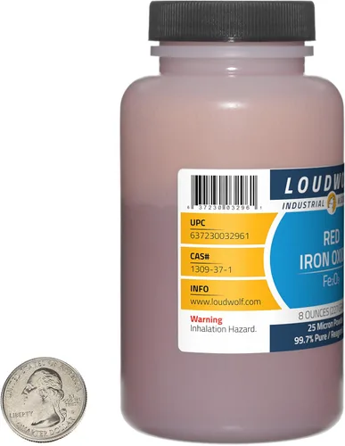 Miniatura 2 de Óxido de hierro rojo / 1 libra / 2 botellas / 99.7% de grado reactivo puro / polvo de 25 micrones