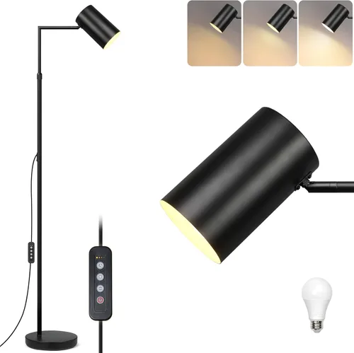 Miniatura 8 de Ldeco lámpara de pie de árbol con 3 luces de 9W, bombillas LED E26, lámpara de pie alta y negra con 3 luces ajustables y giratorias, lámpara de pie