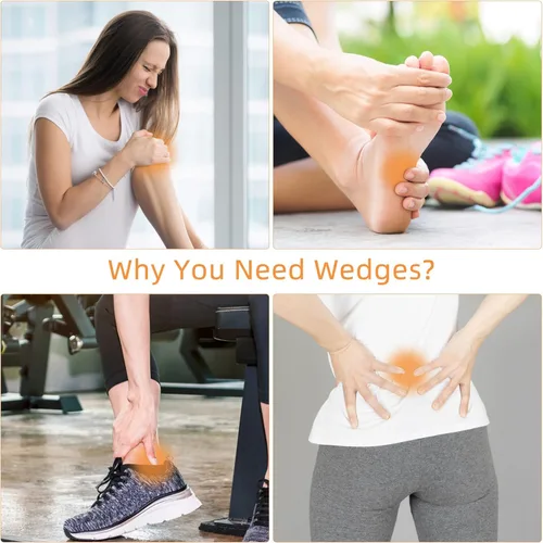 Miniatura 4 de Yoga Foam Wedge Blocks (Pair), Calf Raise Block, Calf Stretcher, Yoga Wrist Support, Balance, Pushup, Fitness, Pilates, Heel Stretcher, Squat Wedge