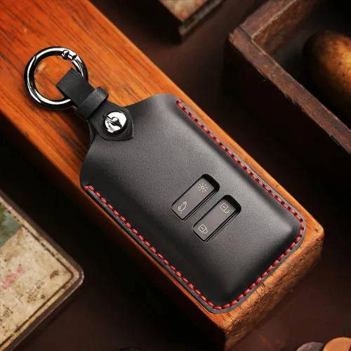 Miniatura 5 de SANRILY Hecho a mano para Renault Key Cover Kadjar Megane 4 IV Clio Duster 2 (2018) Koleos 2 Keyless Full Protector Cuero Smart Key Case con llavero