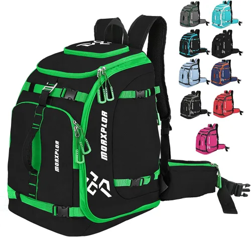 Miniatura 7 de MORXPLOR Ski Boot Bag - 65L Padded, Waterproof Ski Travel Backpack for Gear & Accessories
