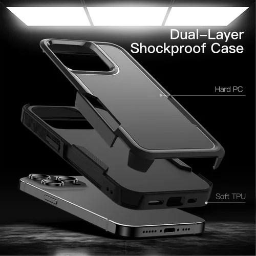 Miniatura 3 de JETech Funda para iPhone 14 Pro de 6.1 pulgadas, resistente protección resistente de doble capa, a prueba de golpes, funda protectora resistente