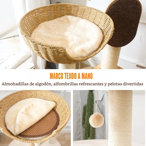 Miniatura 2 de Árbol para gatos de interior, torre para gatos de varios niveles de 54 pulgadas para adultos grandes, casa de árbol resistente para gatos con 4