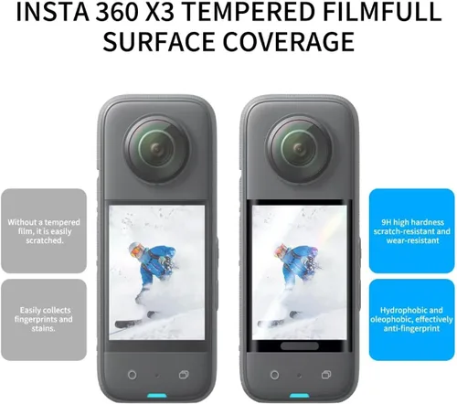 Miniatura 4 de JasonMighty para Insta360 X3 Kit de accesorios de protección Camera Case,Silicone Cover,Lens Guards,Screen Tempered Glass ,Provide full camera