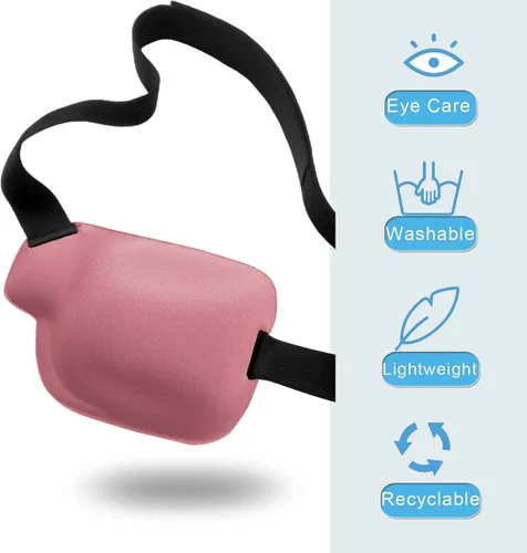Miniatura 6 de Parches oculares para adultos y niños, 2 piezas 3D parche médico ajustable para ojo perezoso ambliopía estrabismo y después de cirugía para ojo Ojo