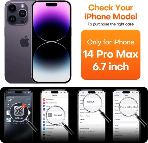 Miniatura 2 de CellEver Funda magnética fuerte para iPhone 14 Pro Max [para carga MagSafe] [protección de cámara] protección de alta resistencia, funda de silicona