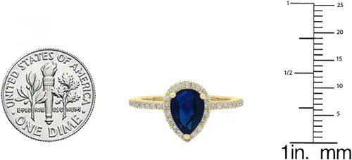 Miniatura 3 de Dazzlingrock Collection Anillo de compromiso de oro blanco con forma de lágrima de oro blanco de 14 quilates de 0.354 x 0.236in de oro blanco