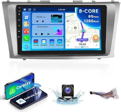 Miniatura 9 de Para Toyota Camry 2006 2007 2008 2009 2010 2011 Android 15 Estéreo de coche 9 pulgadas HD pantalla táctil Radio de coche con CarPlay Android Auto