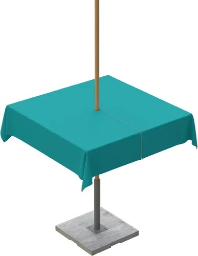 Miniatura 100 de QueenKer Mantel de exterior verde oliva con agujero para sombrilla y cremallera, mantel de color sólido para mesas cuadradas, colección de mesa