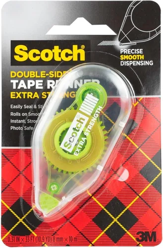 Miniatura 3 de Scotch Rodillo adhesivo de puntos, 0.31 x 49 pies (6055), paquete de 6 - Adhesivo permanente de doble cara para manualidades, álbumes de recortes