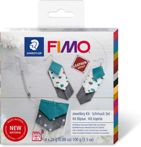Miniatura 17 de STAEDTLER Fimo 8010-809 - Arcilla para modelar endurecimiento en horno (efecto cuero), color gris paloma