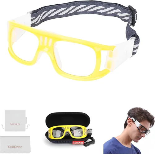 Miniatura 15 de SooGree Sports Glasses - Racquetball Goggles Basketball Football Eye Protective Almohadilla de nariz blanca con marco gris G8042