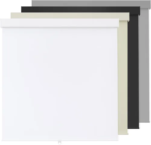 Miniatura 10 de Persianas enrollables 100 % opacas, sin cordón, para ventanas de interiores, parada libre, tela aislante térmica, protección UV, persianas opacas