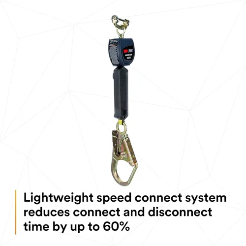 Miniatura 4 de 3M DBI-SALA Nano-Lok 3101229 Línea de vida auto retráctil, 6', 3/4" Dynema poliéster Web, gancho de acero armado, conector rápido para montaje