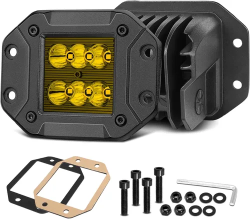 Miniatura 14 de 3" SAE luces antiniebla LED legales para la calle, aprobadas por DOT, cubos LED cuadrados, cápsulas de luz antiniebla de haz trun-cado, 2 piezas