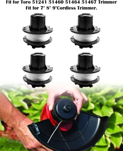 Miniatura 2 de 88185 - Línea de recortadora de hilo compatible con Toro 51241 51460 51464 51467, carrete de repuesto de 10 pies y 0.065 pulgadas, paquete de 4