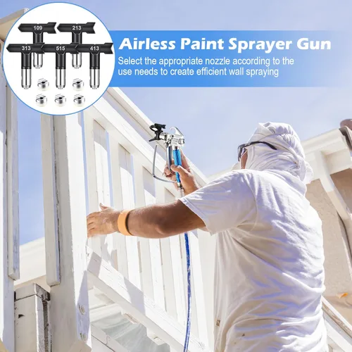 Miniatura 6 de Zhengmy 12 pistolas pulverizadoras de pintura sin aire con puntas de pulverización de protector de boquilla y filtro de pistola de pintura sin aire