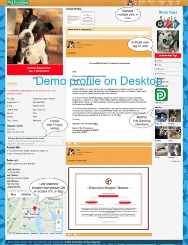 Miniatura 7 de Pet Dwelling Etiqueta de identificación ESA con código QR: etiqueta de animal de apoyo emocional para perros y gatos, escanea para contactar al