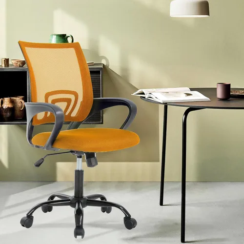 Miniatura 2 de PayLessHere Silla de Oficina para Computadora Ergonómica Económica Silla de Escritorio Ajustable Cómoda de Respaldo Medio para Tareas con Ruedas