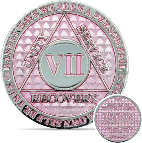 Miniatura 22 de Moneda de sobriedad de 10 años Chip AA Legacy Ficha de aniversario de recuperación de triplaca gruesa (Aqua)