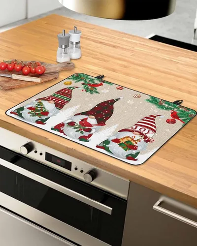 Miniatura 13 de Cubierta de estufa para estufa eléctrica, diseño de Navidad, invierno, fondo rojo nieve, cubierta superior de estufa para parte superior de vidrio