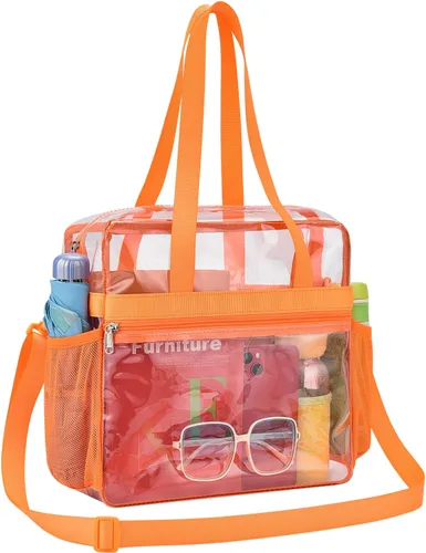 Miniatura 19 de Paxiland Clear Bag for Stadium Events, 12x6x12 inches Tote Bag with Detachable Reinforced Strap for Sports Concert and Work