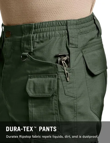 Miniatura 5 de CQR Pantalones tácticos para hombre, resistentes al agua, pantalones cargo Ripstop, ligeros EDC trabajo, senderismo, ropa para exteriores