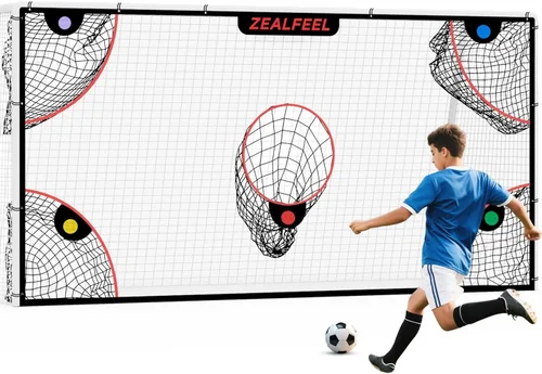 ZEALFEEL Red de portería de fútbol, red de portería de 3,6 x 1,8 m con 5 zonas de puntuación para práctica de tiro y portería, malla antidesgarro, 3