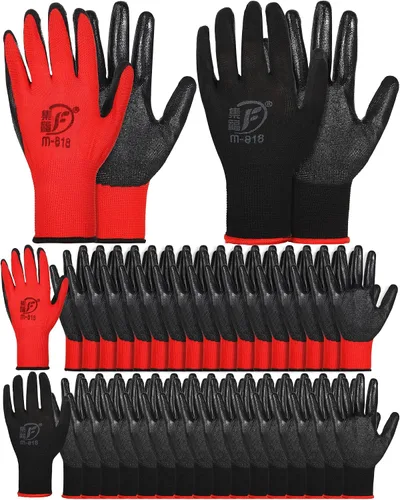 Honeydak 36 pares de guantes de jardinería para hombres y mujeres, guantes de jardín con revestimiento de goma transpirable