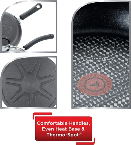 Miniatura 4 de T-fal Ultimate - Juego de sartenes para freír y saltear con revestimiento antiadherente duro de 2 piezas, 8, 10 pulgadas, apto para horno y parrilla