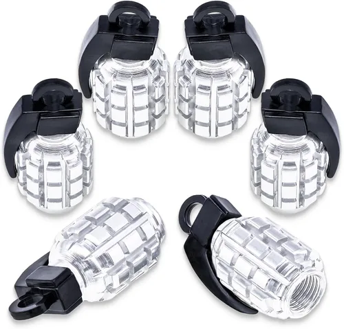 6 tapas de vástago de válvula de neumático, tapas de válvula de neumático de acero inoxidable para automóviles, camiones, SUV, motocicletas, Plateado