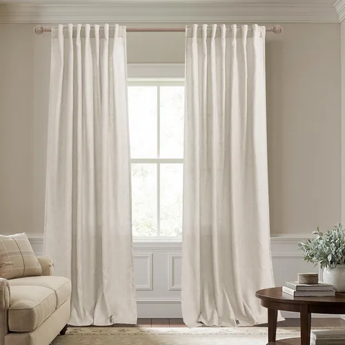 Miniatura 79 de KOUFALL Cortinas de lino azul marino de 84 pulgadas de largo, cortinas transparentes azul oscuro para sala de estar y dormitorio, medianoche