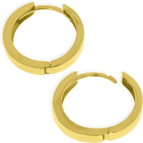 Miniatura 3 de Galaxy Gold GG Pendientes de aro de oro macizo de 14 quilates de 0.748in de diámetro