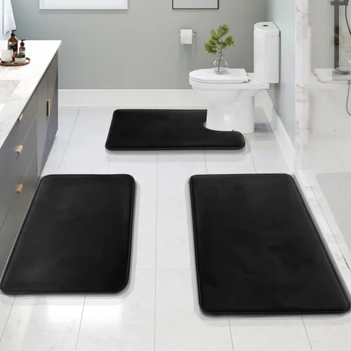 Miniatura 152 de Clara Clark tapete para baño, regadera o tina, de gomaespuma, negro, antiderrapante Azul claro