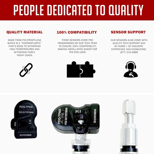 Miniatura 3 de PDQ TPMS - Sensor de presión de neumáticos TPMS de 315 MHZ, paquete de 4 unidades de vástago de metal para Chrysler Dodge, Hyundai, Kia, Jeep