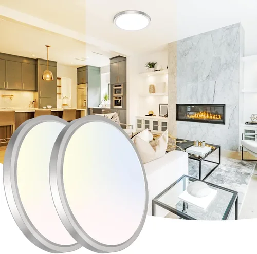 Miniatura 34 de Peasur - Lámpara de techo led de 18 cm, montaje empotrado ajustable, 3000 K/3500 K/4000 K/5000 K/6500 K, 1500 LM, 15 W, lámpara redonda blanca Blanco