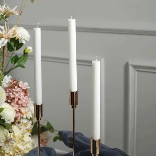 Miniatura 20 de Efavormart 12 Pack 11" Velas cónicas de cera de parafina de rosa mate de color oro rosa de alta calidad, velas de cena largas sin aroma, con mecha