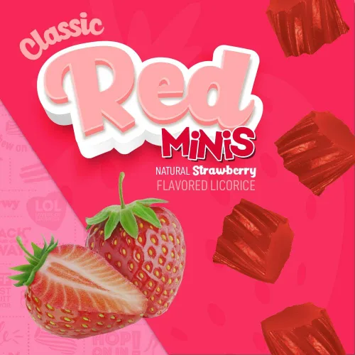 Miniatura 3 de Bolas de regaliz clásico Wiley Wallaby Mini, 0.5 onzas, regaliz suave y masticable gourmet estilo australiano clásico rojo, paquete de 40 bolsas