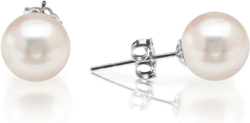 Miniatura 8 de PAVOI Aretes de perlas cultivadas de agua dulce blancas redondas de oro de 14 quilates seleccionados a mano AAA+ Pendientes de perlas para mujer