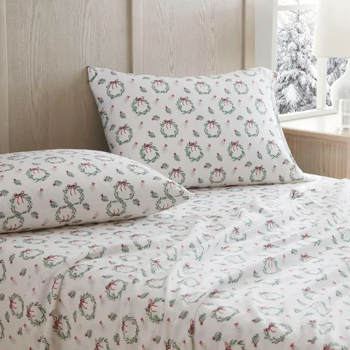 Miniatura 3 de Martha Stewart - Sábanas de franela de tamaño completo, algodón antibolitas y resistente a las arrugas, suaves al tacto para comodidad en todas