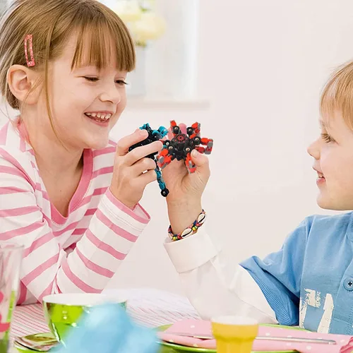 Miniatura 7 de Paquete de 12 juguetes sensoriales divertidos para ansiedad, cadena deformable, robot, giratorios, para aliviar el estrés, giroscopio, regalos